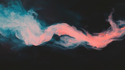 Poster - An eye-catching gradient design element, this 3D render combines abstract liquid glass, holographic effects, and iridescent neon hues, forming a curved wave in motion, beautifully contrasted against