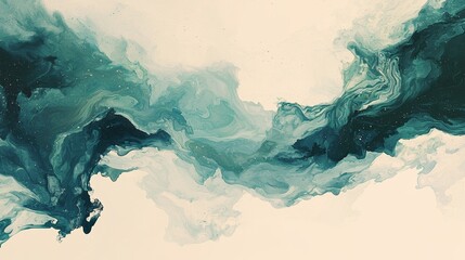 Poster - a curving wisp with a glowing green abstract appearance is set against a transparent background