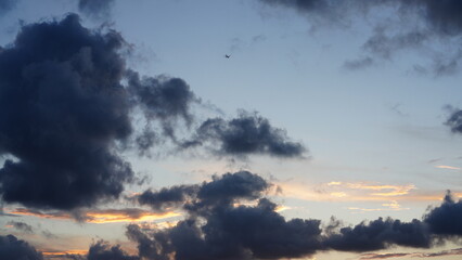 Wall Mural - the beautiful and cloudy sky sunset view before the typhoon coming in summer