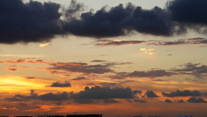 Wall Mural - the beautiful and cloudy sky sunset view before the typhoon coming in summer