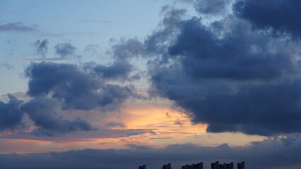 Wall Mural - the beautiful and cloudy sky sunset view before the typhoon coming in summer