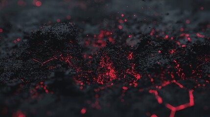 Poster - from above, the digital hexagon abstract background comes into focus