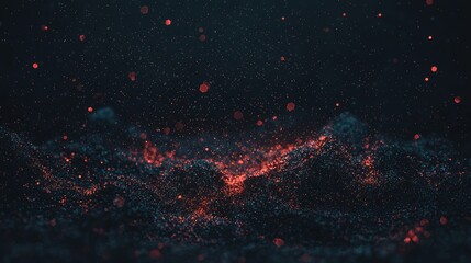 Poster - an overhead view of a digital hexagon abstract background is presented