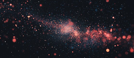 Fototapete - A network of dots and woven lines forms an abstract pastel background for cyberspace, big data, and metaverse designs, symbolizing data transfer in a dark, abstract digital realm