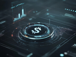 Poster - Digital currency analytics and insights virtual environment graphic representation futuristic technology