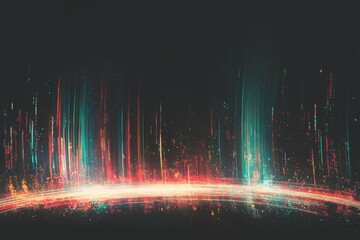 Fototapete - The main visual business background features streamlined speed with light blue and purple special effects and abstract technology in blue KV