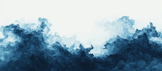 Poster - an abstract modern background with blue wavy lines and particles is utilized as a backdrop for techn