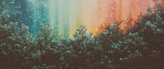 Poster - Dark blue, orange, and red color waves on a grainy, noisy poster background with a black abstract backdrop for a header or banner design