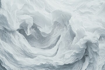 Fototapete - A serene abstract design features wavelike motions in subtle shades of white and light gray
