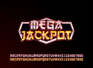 Fototapete - golden silver mega jackpot text effect in asian japanese font style
