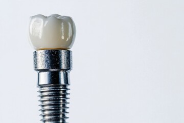 Aufkleber - High quality dental implant with detailed metal texture on smooth background, ideal for informative content Generative AI