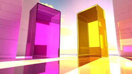 Poster - Dynamic colorful structures abstract design digital artwork creative studio aerial view visual innovation