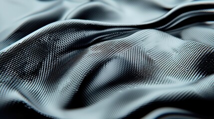 Poster - Futuristic Metallic Mesh Seamless Pattern, abstract digital design featuring glitch effects, minimalist aesthetic, smooth textures, and an open, uncluttered background