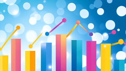Poster - Data visualization trends business insights bar graphs digital environment colorful metrics for analysis