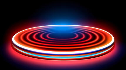 Poster - Dynamic light waves display abstract digital art vibrant colors dark background creative conceptual design