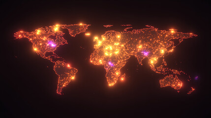 Poster - Global connectivity visualization interactive data representation worldwide digital map cyber environment aerial view technology impact