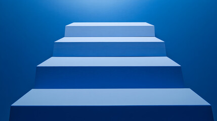Poster - Ascending white steps minimalist interior photography contemporary space eye level design inspiration