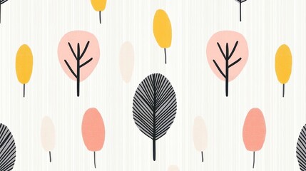 Poster - Scandinavian Minimalist Textile Design, featuring seamless geometric patterns in soft neutral tones, creating a clean and airy atmosphere, ideal for modern interiors and textiles.