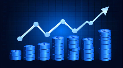 Poster - Analyzing financial growth trends business sector data visualization corporate environment digital viewpoint economic insights