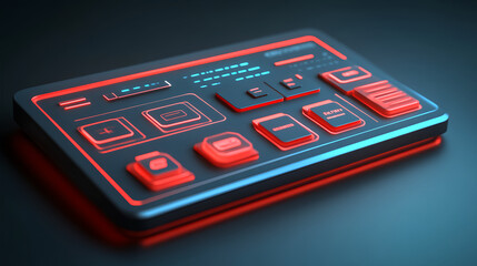 Poster - Futuristic control panel design digital environment graphic art technology theme close-up view innovative concept