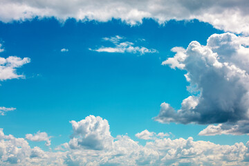 Wall Mural - blue cloudy sky on a sunny day. sky texture. abstract nature background