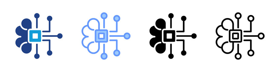 Aufkleber - Machine Learning icon set multiple style collection