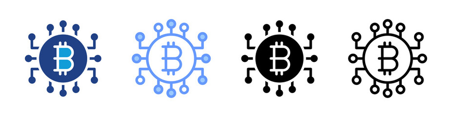 Poster - Cryptocurrency icon set multiple style collection