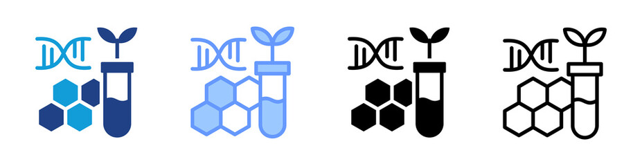 Poster - Biotechnology icon set multiple style collection
