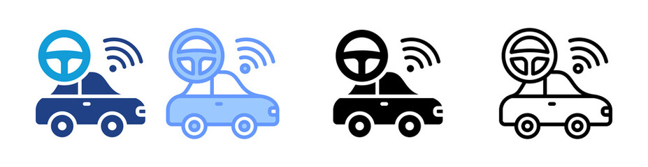 Poster - Autonomous Vehicle icon set multiple style collection