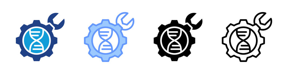 Poster - Genetic Engineering icon set multiple style collection