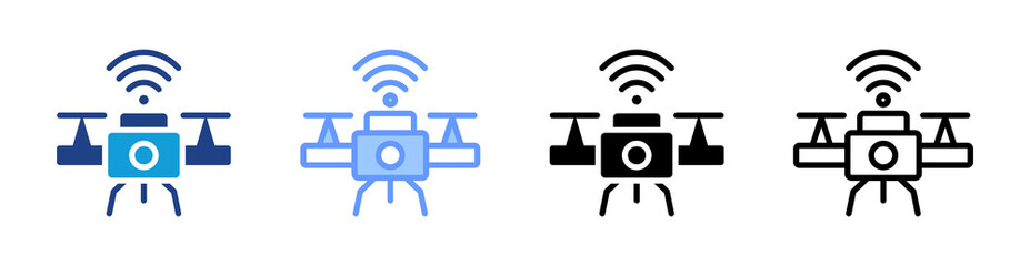 Poster - Drone icon set multiple style collection