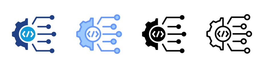 Aufkleber - Digital Transformation icon set multiple style collection
