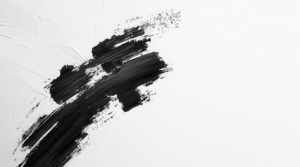 Poster - Zen Ink Wash Design, minimalist monochrome brush strokes create a calming aesthetic, featuring a clean and simple background that evokes tranquility and free space.