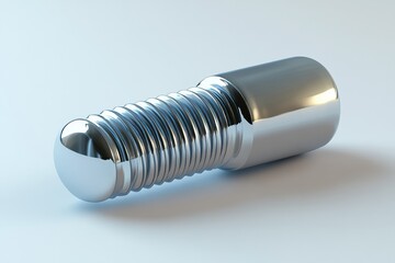 Aufkleber - High quality detailed rendering of a dental implant showcasing metallic textures on a soft white background Generative AI