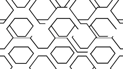 Poster - Geometric pattern design featuring hexagons abstract art digital illustration minimalist style top view modern aesthetics