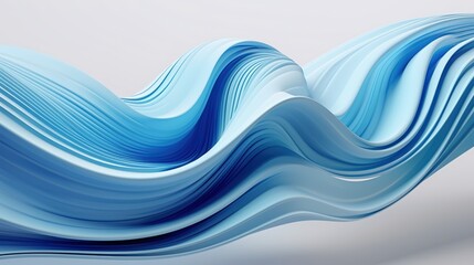 Poster - Abstract 3D Render of Flowing Blue Waves with Graceful Curves and Smooth Gradient for Use in Modern Design Projects Flowing gradient blue curve ribbons background