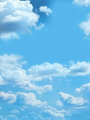 Wall Mural - bright blue sky with fluffy white clouds.