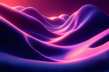 Poster - Abstract Digital Landscape With Vibrant Colors