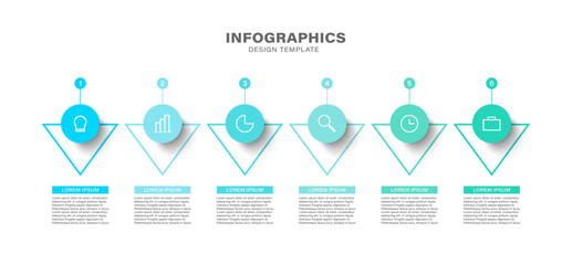 Poster - business infographic template with 6 options or steps