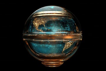 Fototapete - Futuristic globe with glowing highlights emphasizes global diplomacy in an elegant design Generative AI