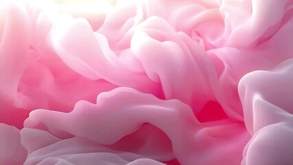 Leinwandbilder - A composition of flowing translucent fabrics in shades of pink and white. Light accentuates the soft gradients and dynamic texture, giving the piece a sense of refined minimalism