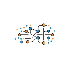 Poster - Machine Learning Model With Data Points and Curve on a White Background-transparent