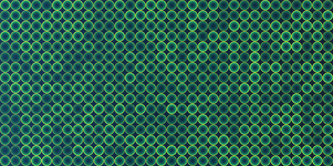 Poster - Dark Abstract Partially Faded Spotted Pattern, Circular Gradient Shapes, Spots with Randomly Changing Colors of Blue and Green - Geometric Mosaic Texture, Vector Background Design