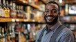 © CinimaticWorks - cheerful liquor store smiling attendant posing portrait looking at camera retail employee cashier professional shop worker customer service business staff happy worker