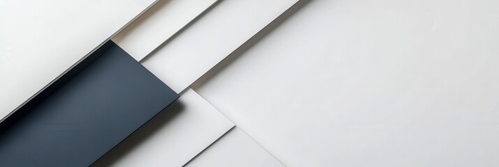 Poster - Modern minimalist design featuring soft geometric lines on a white base for a refined and stable background Generative AI