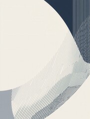 Aufkleber - Modern minimalist background with geometric lines in soft gray and navy blue for creative presentations Generative AI