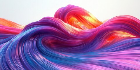 Poster - Vibrant wave of colorful abstract art representing creativity and movement in a visually stunning display. Copy space, commercial use, Isolate on white background