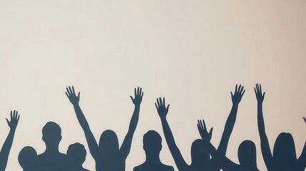 Aufkleber - Silhouettes of united individuals in minimalistic design showcasing teamwork and collaboration in modern art style Generative AI