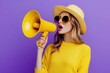 © Rawpixel.com - Woman holding a megaphone fashionable background yellow.