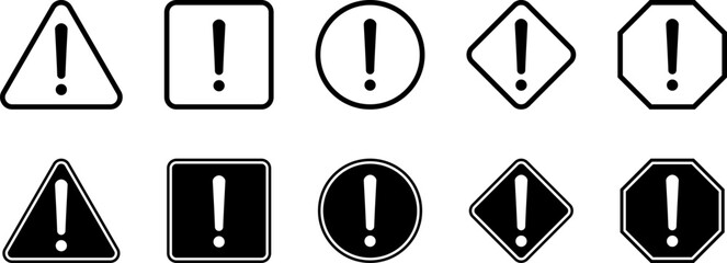 Wall Mural - caution warning dangerous alarm set, danger sign collection, attention vector icon, yellow, red and 